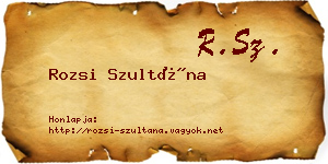 Rozsi Szultána névjegykártya